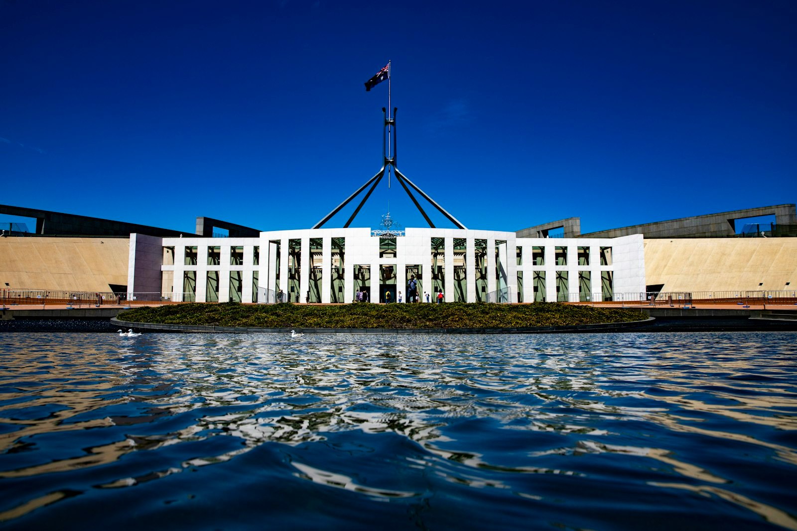 The parliamentary triangle in Canberra at first light